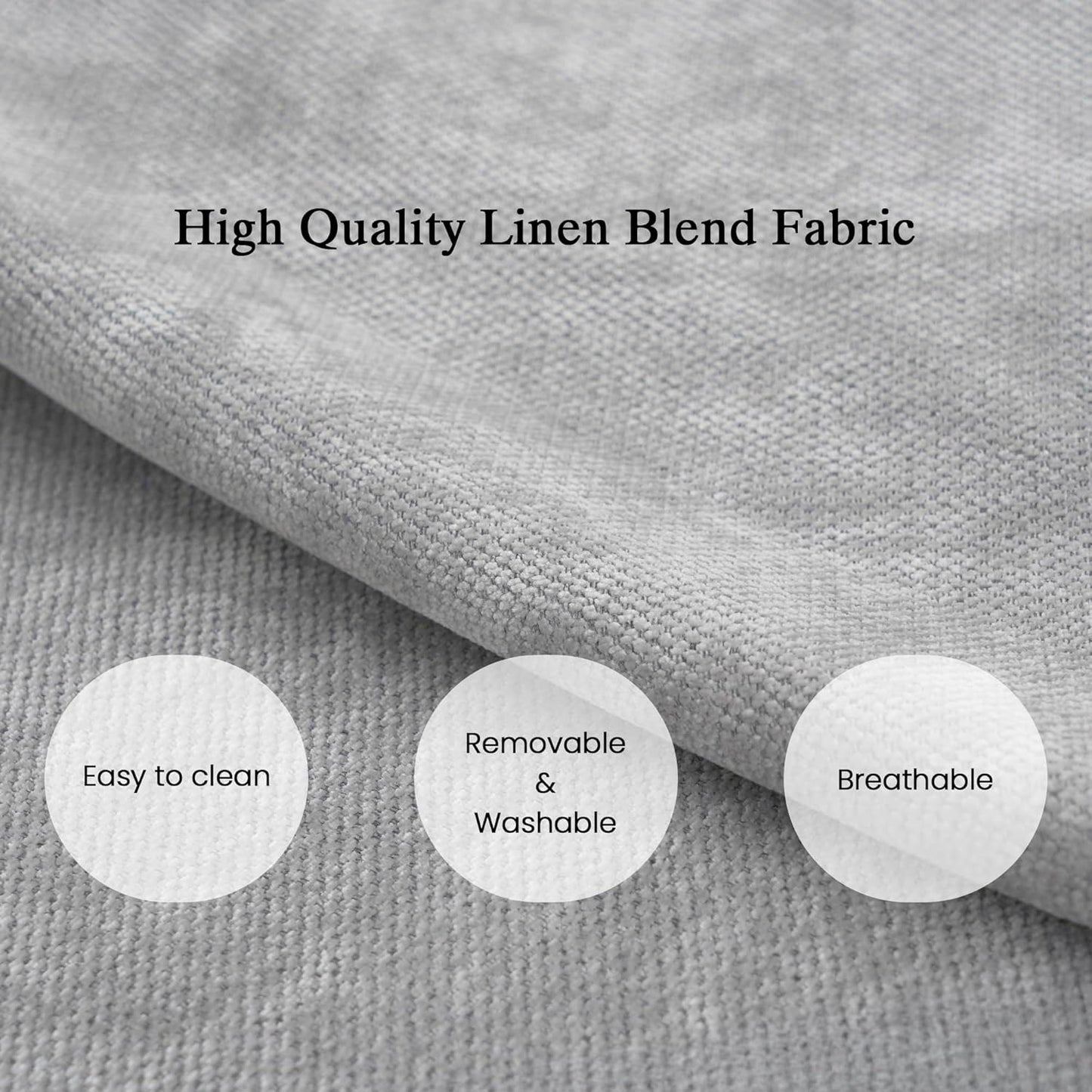 JACH Sectional Couches for Living Room, 3 Seater Cloud Sectional Couch with Deep Seat, Down Filled Modular Sofa, Covers Removeable & Washable, Sofas Furniture for Living Room, Light Grey