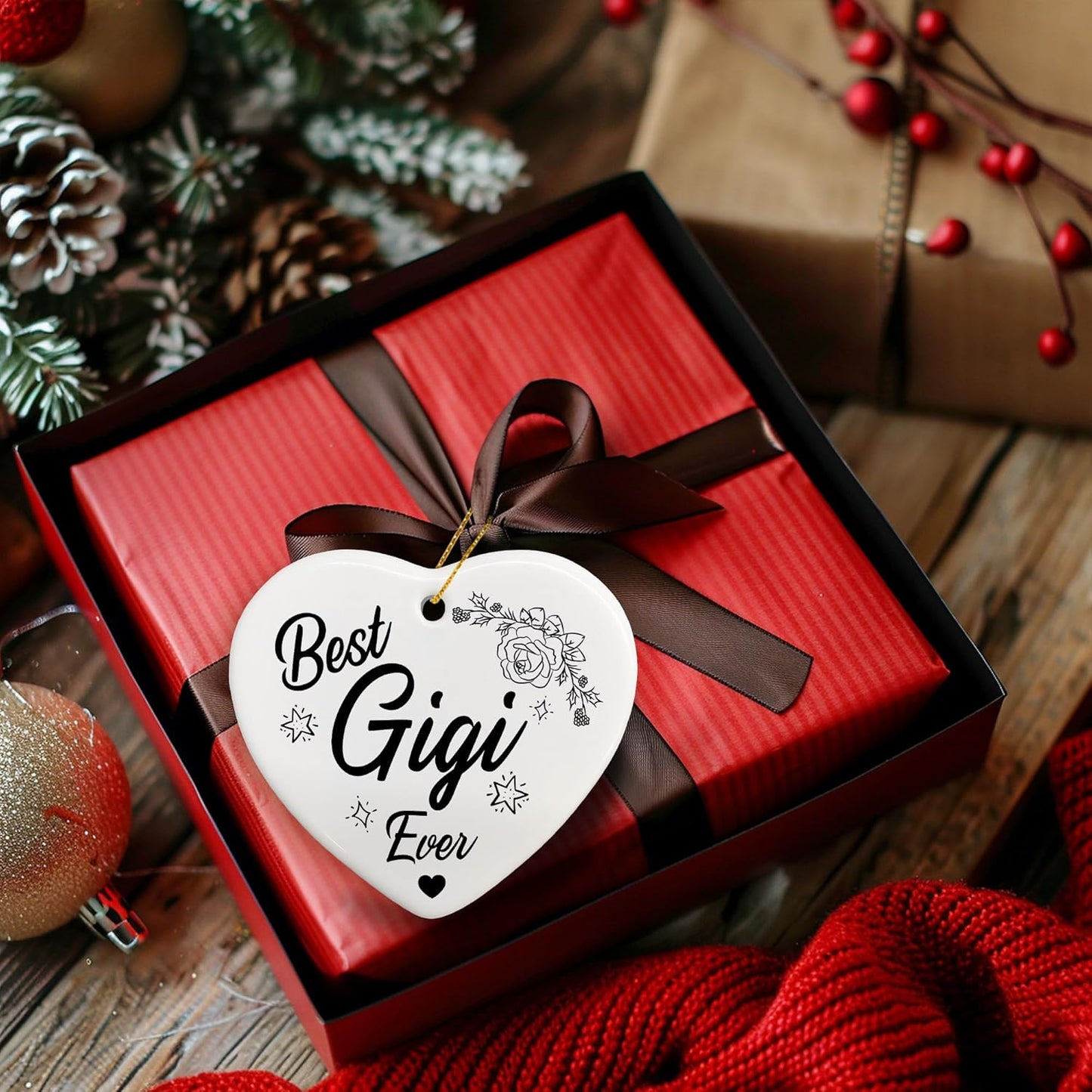 Best Gigi Ever Gifts for Christmas, Gigi Gifts for Grandma Nana from Grandkids, Gigi Ceramic Christmas Ornaments, Grandma Christmas Tree Decorations Ornaments, Gigi Christmas Hanging Decor