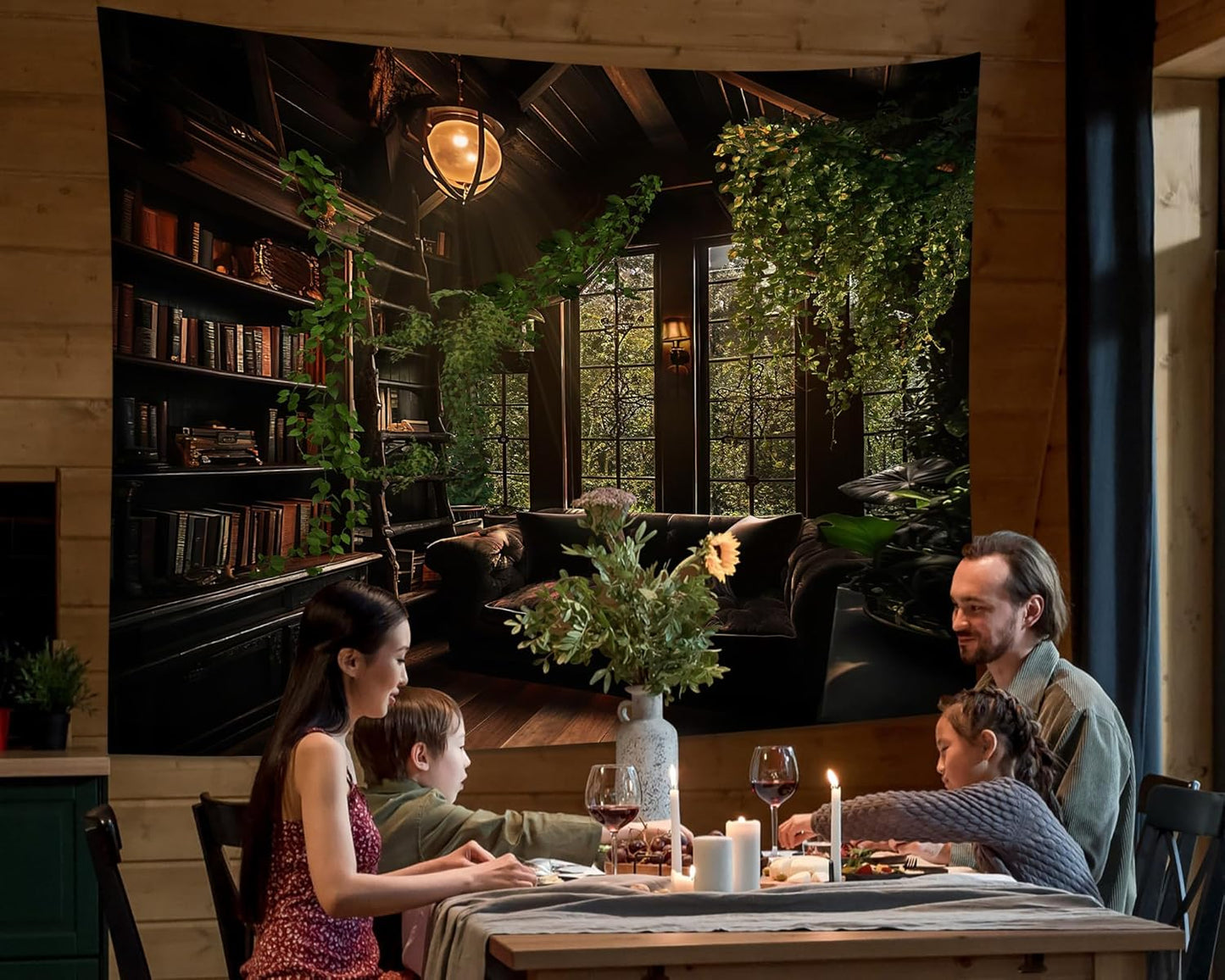 dueeia Medieval Bookshelf Tapestry Wall Hanging Book Library Backdrop Bookcase Dark Academia Vintage Wall Decor for Bedroom Aesthetic Living Room Office (37.4"x28.7")