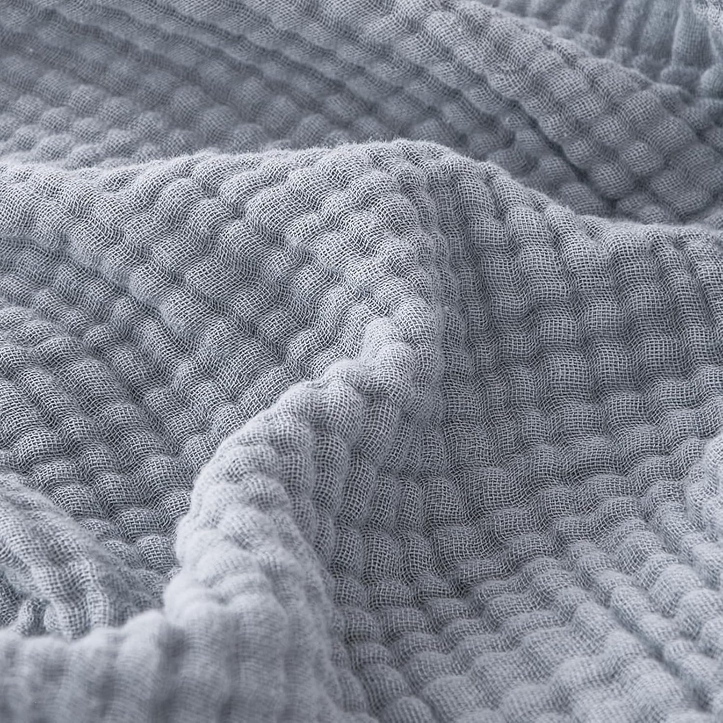 EMME Cotton Muslin Throw Blanket Couch Breathable Gauze Blanket Soft Lightweight Blankets Adults (Dusty Blue, 50"x60")