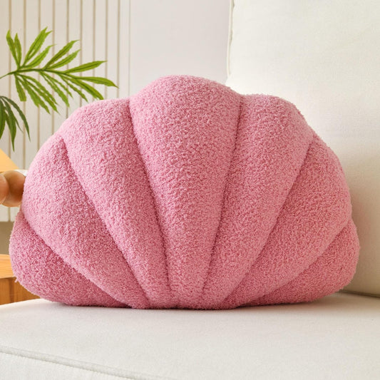 Seashell Throw Pillows, Shell Shaped Throw Pillows, Soft Home Decorative Pillow Plush Cushion for Bed Couch Living Sofa Room Decor Accent Throw Pillow (13x10 Inch, Pink Purple)