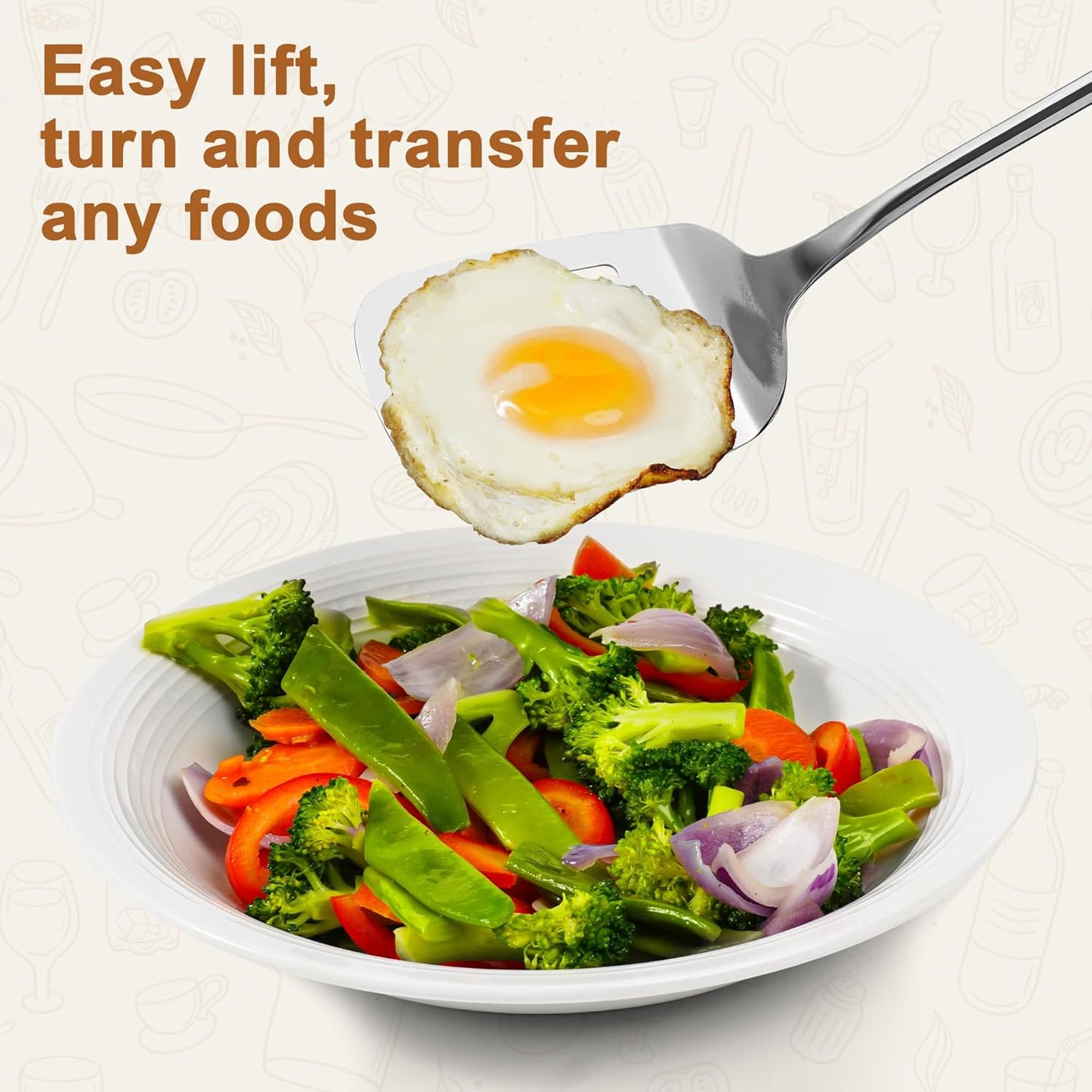 FJNATINH Spatulas and Turner Set - Stainless Steel Wok Tools, Wok Utensil,Stainless Steel Cooking Utensils 14.6-15.2" Kitchen Utensils Cookware (Wood Handle-Spatulas 2PCS)