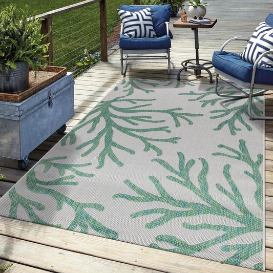 Keen Home Design Terrace Outdoor Area Rug - 12x15 Washable Indoor/Outdoor Rug for Patio, Kitchen, Balcony, Beach, Garden, Deck and Porch, Size: 12'x15'