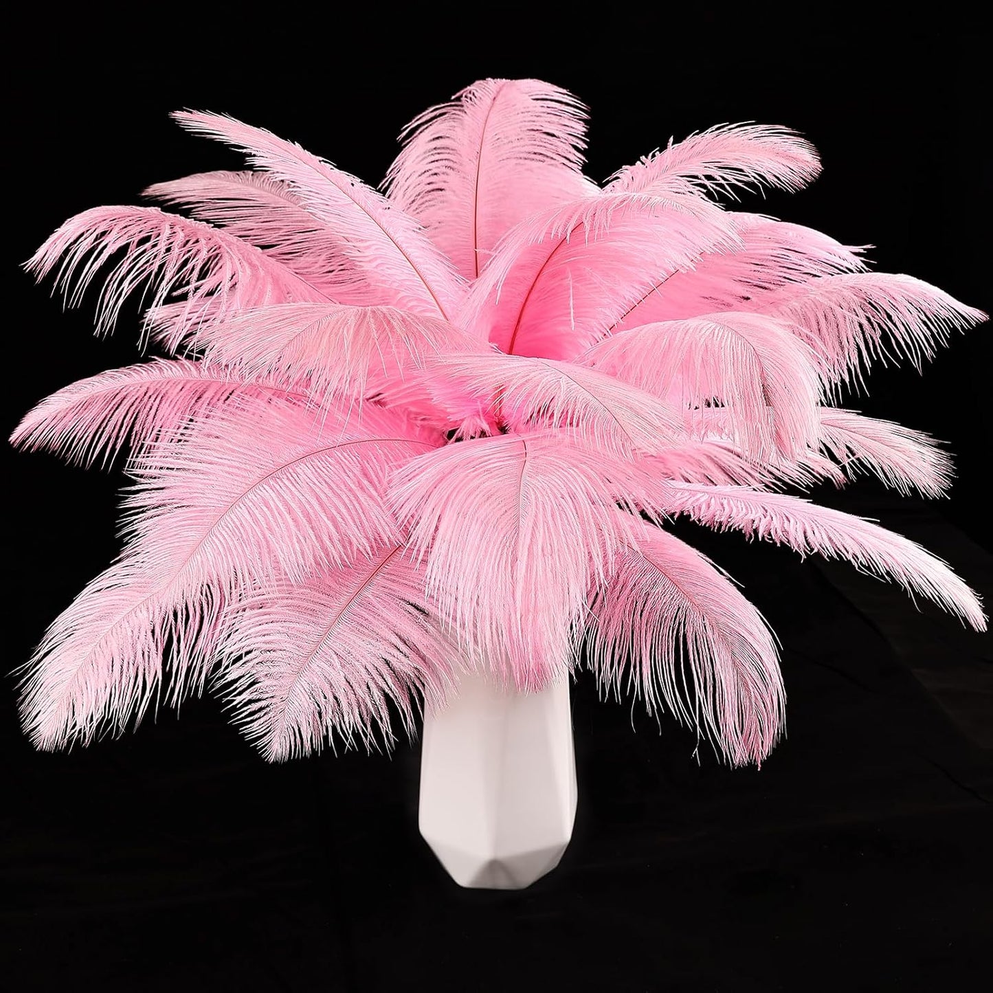 THARAHT Pink Ostrich Feathers 12pcs Natural Bulk 8-10Inch 20cm-25cm for Crafts Wedding Party Centerpieces Flower Arrangement Easter Gatsbi and Home Decoration Feathers