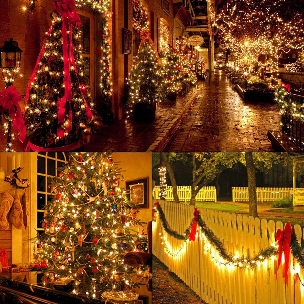 BrizLabs 600 Count Christmas Lights, 139.2ft Soft White Incandescent String Lights, Clear Christmas Light String Connectable, 120V UL Certified Mini Light Set for Indoor OutdoorTree Party Home Decor