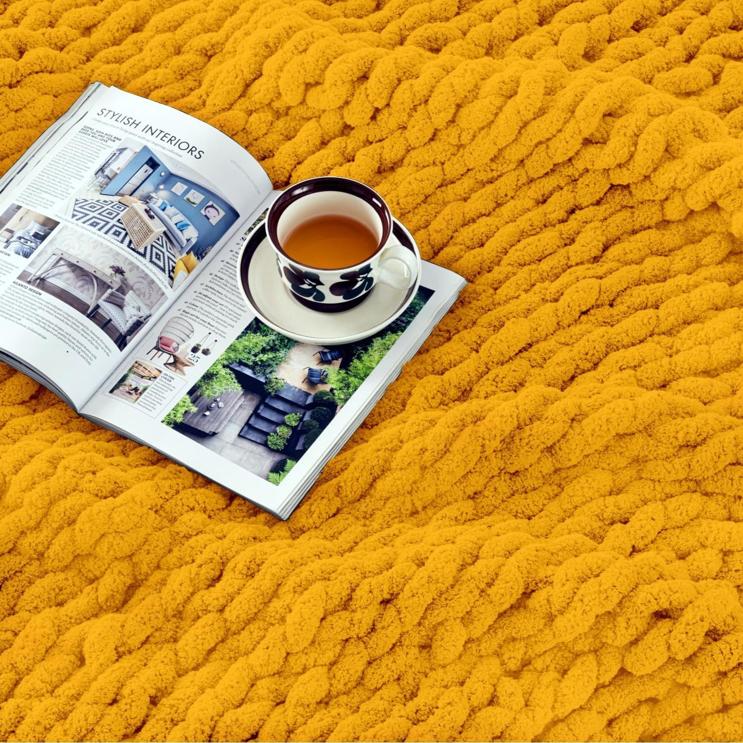 Ultra Soft Chunky Knit Blanket Throw -50x60 Hand Knitted Warm Chenille Throw Blanket, Home Decor Soft Thick Yarn Cable Knit Blanket Breathable Fleece Banket Christmas for Couch Bed Sofa Best GIF