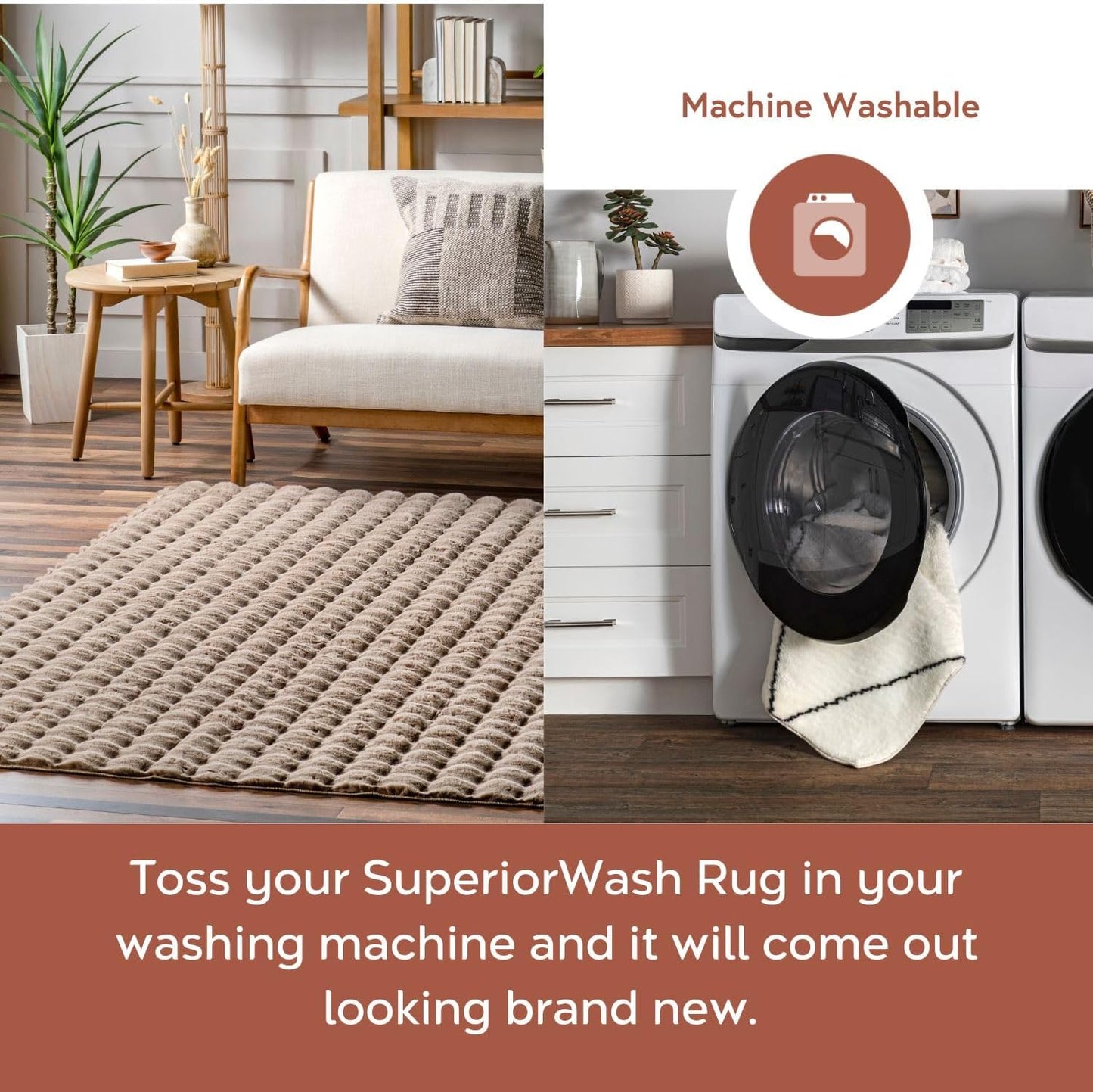 nuLOOM Jeni Checkered 2x3 Machine Washable Accent Rug for Living Room Bedroom Dining Room Entryway Kitchen, Taupe