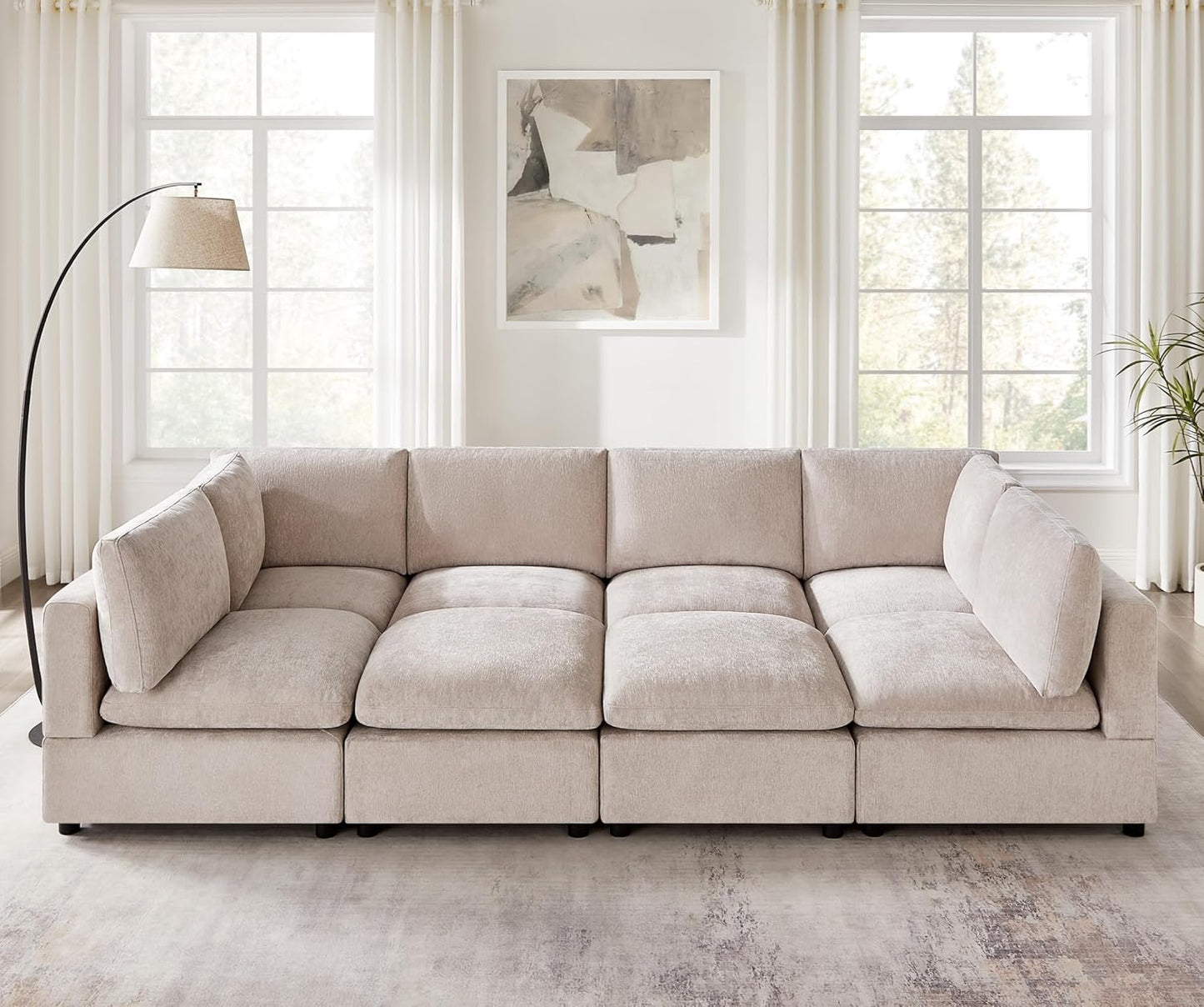 Modular Sectional Sofa, Convertible Sofa Couch Modular Sofa with Ottoman, Sectional Sofas for Living Room Small Apartments