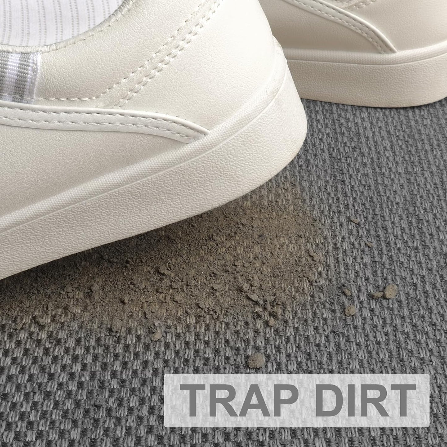 LEKEEPGO Door Mat 24"x47", Non Slip Door Mat Indoor Entrance, Rubber Backing Front Indoor Door mat Washable Absorbent Low-Profile Entryway Entry Resist Dirt Inside Door Mats, Light Grey