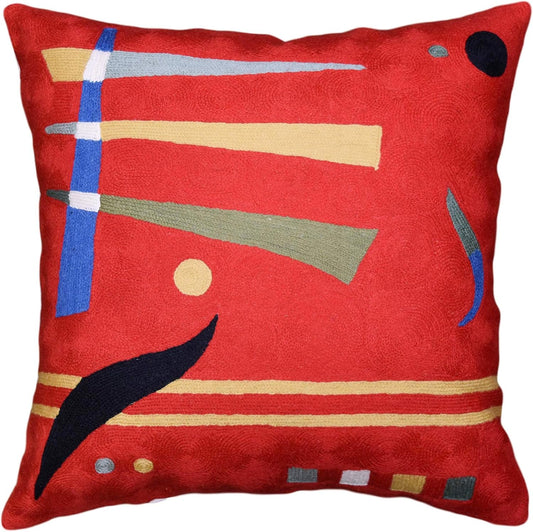 Kandinsky Abstract Pillow Cover - Red, 18x18, Modern, Abstract, Home Decor, Couch, Sofa, Bed, Chair, Loveseat, Living Room, Bedroom, Porch, Outdoors, Office