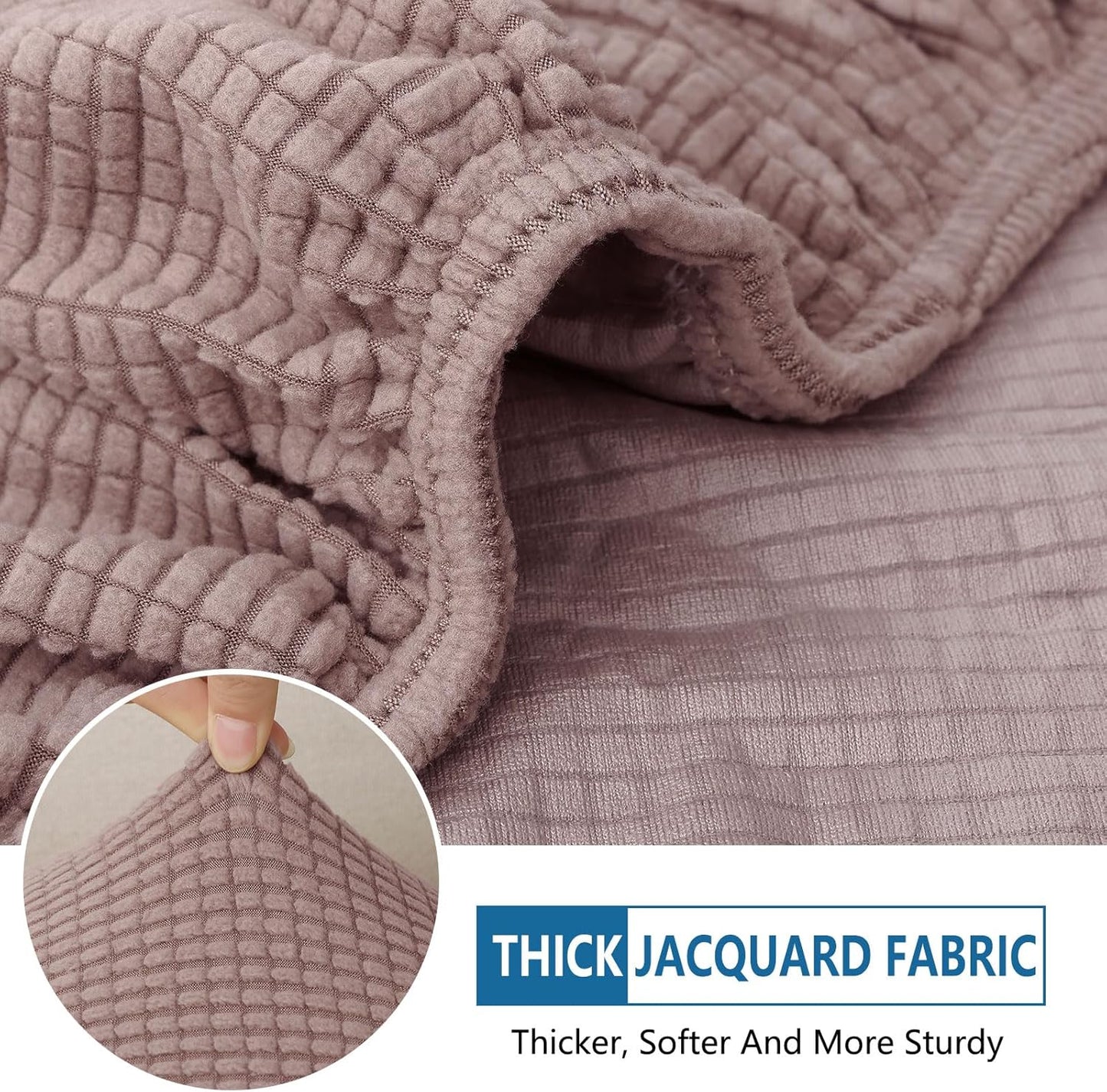 hyha Waterproof Sectional Couch Covers, Non Slip Sofa Couch Cushion Covers L Shape, Thick Stretch Jacquard Fabric, Washable Sofa Slipcovers with Elastic Bottom (1 Piece for Chaise, Camel)