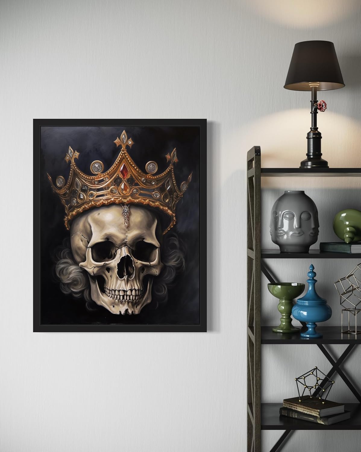 Skull Queen Poster Art Print, Halloween Scary Vintage Wall Art Academia Spooky Painting Decoration for Horror Prints, Gothic Posters Bedroom Decor 89 (Skull Queen, 16 x 20 inches, Unframed)