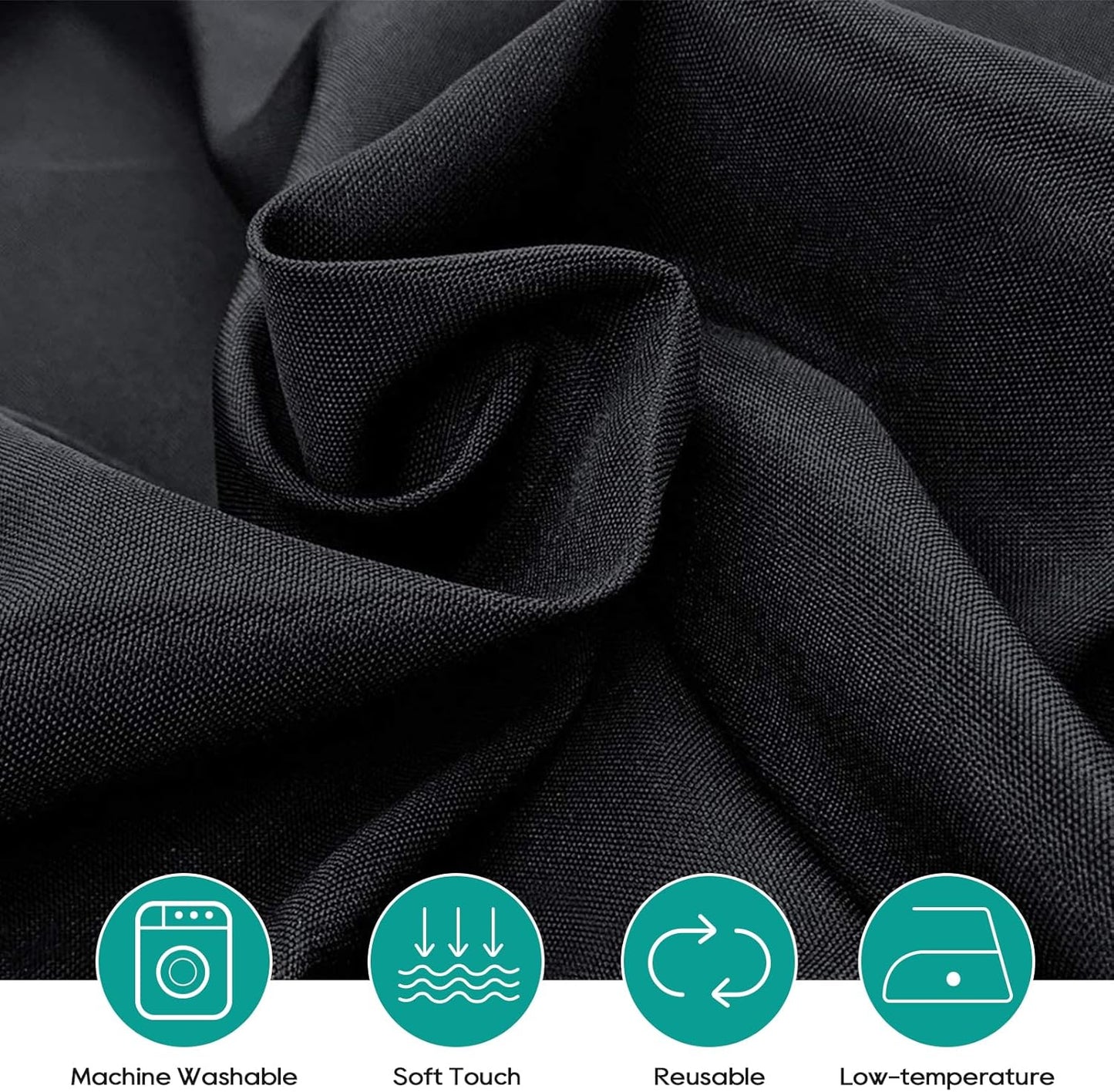 Surmente 132 inch Round Tablecloths -10 Pack Black Round Table Cloths, Polyester Fabric Table Covers for Wedding, Party, Banquet, or Restaurant