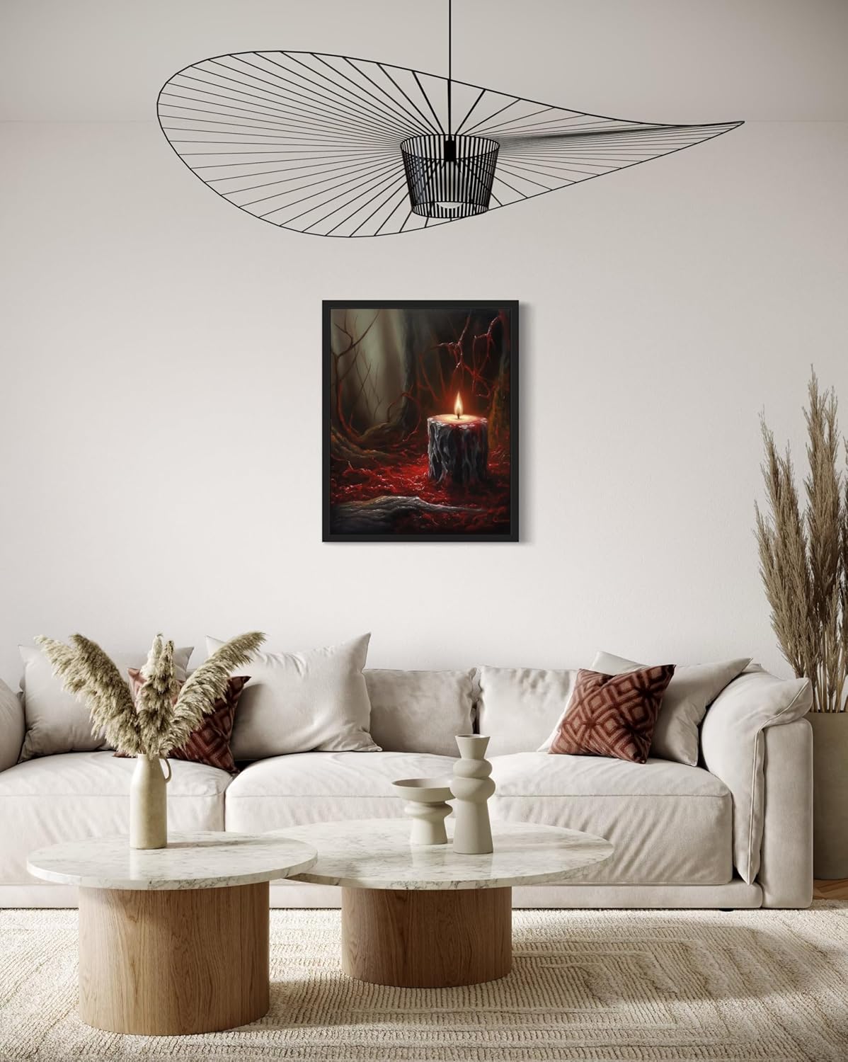 Gothic Candle Poster Art Print, Halloween Scary Vintage Wall Art Academia Spooky Painting Decoration for Horror Prints, Posters Bedroom Decor 89 (Gothic Candle, 8 x 10 inches, Unframed)