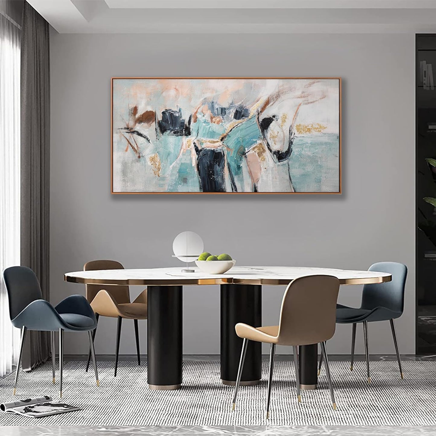 Wall Art Modern Minimalism Canvas Artwork Modern Paintings Colorful Fantasy Graffiti Framed Abstract Wall Art Decor Large Size For Living Room Kitchen Bedroom Office 29 * 58 Inch