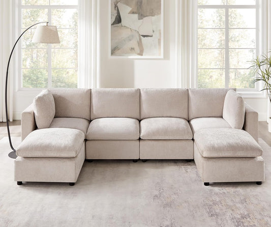 Modular Sectional Sofa, Convertible Sofa Couch Modular Sofa with Ottoman, Sectional Sofas for Living Room Small Apartments