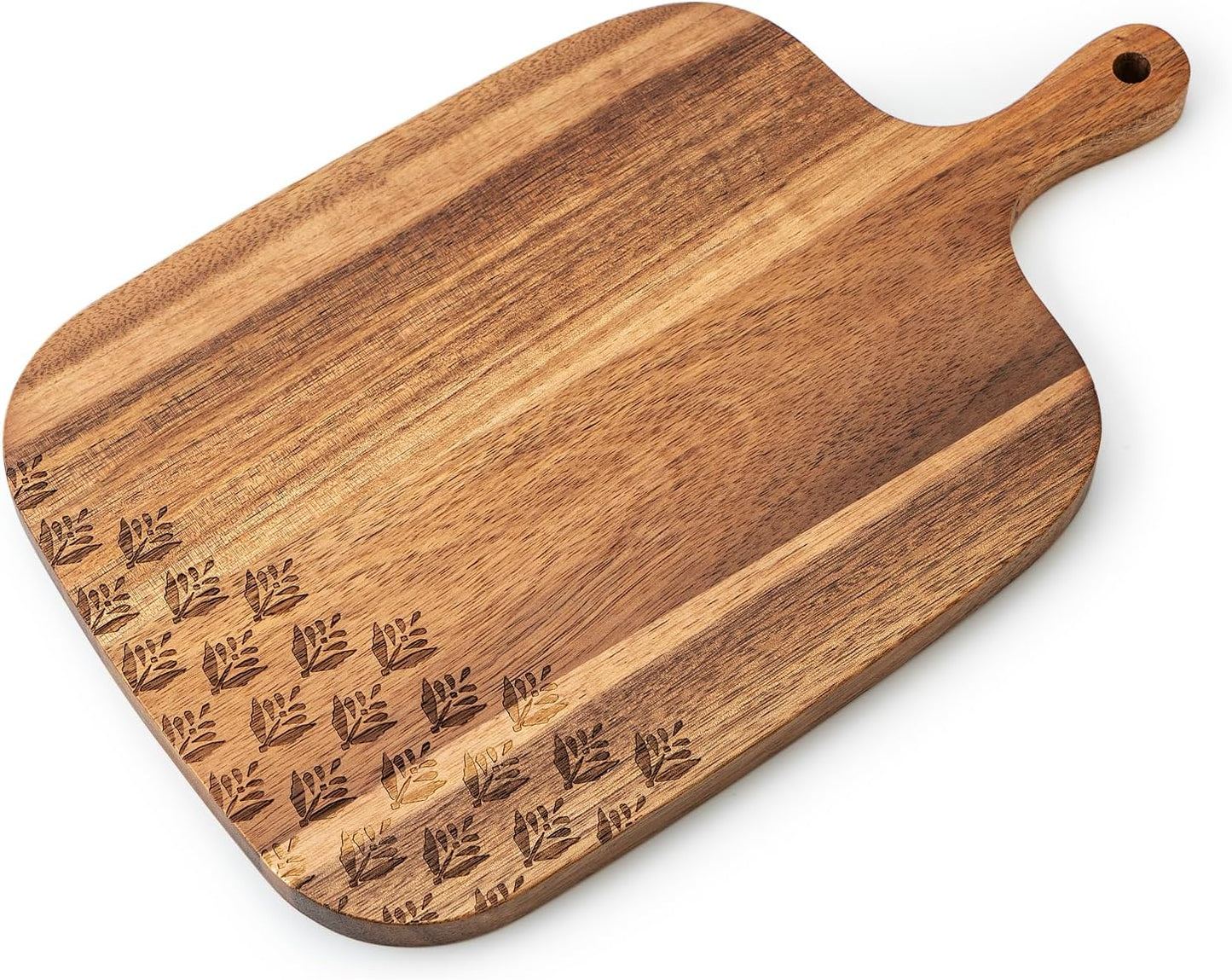 Acacia Wood Cutting Board - Wooden Kitchen Cutting Board for Meat, Cheese, Bread,Vegetables &Fruits- Charcuterie Board Cheese Serving Board with Handle,12" x 7”