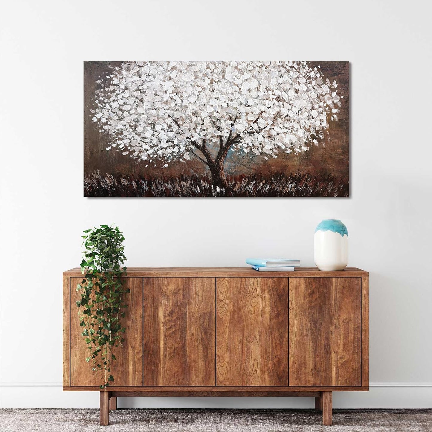 Canvas Wall Art Decor Artwork for Walls Tree of Life Wall Art for Living Room Black and White Wall Art Decor Vintage Tree Flower Wall Decor Art Paintings Prints for Room Home Office Wall Decor 20"X40"