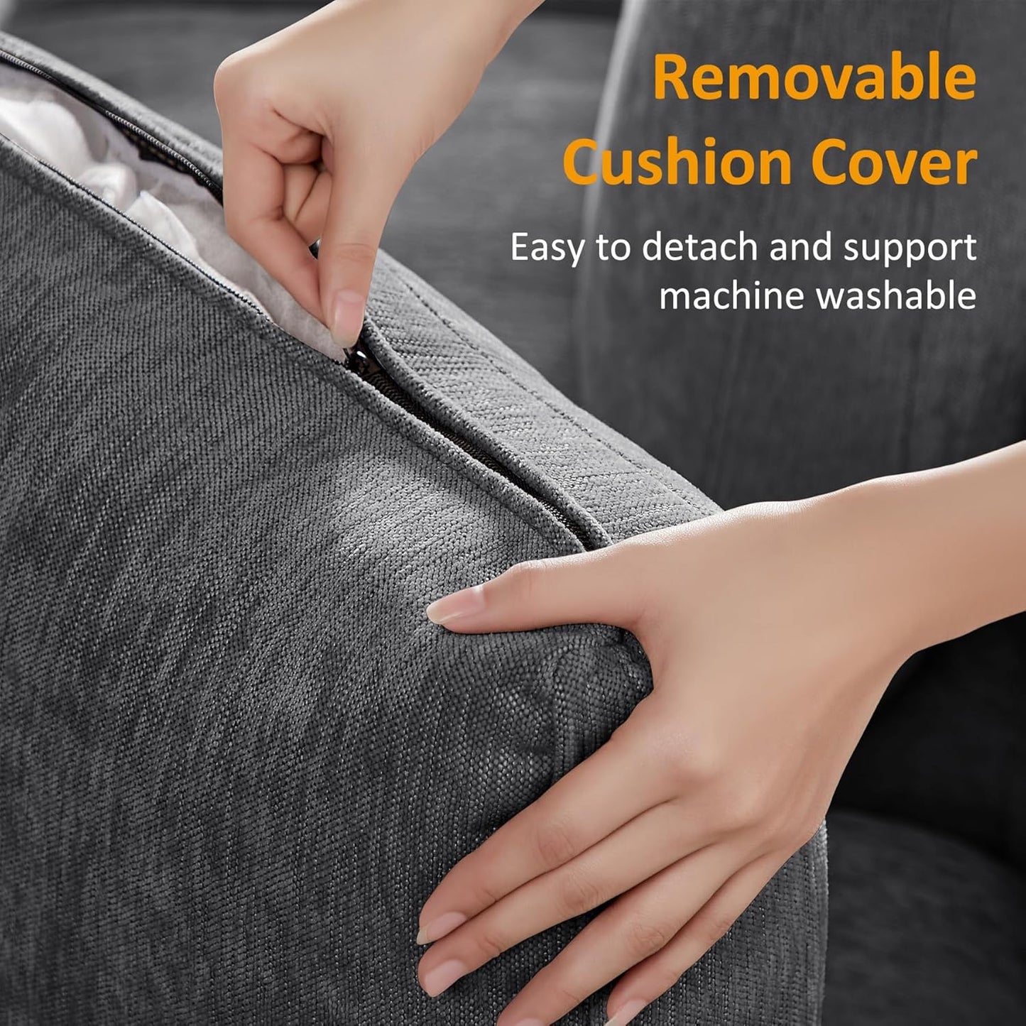 Modular Sectional Sofa, Convertible Sofa Couch Modular Sofa with Ottoman, Sectional Sofas for Living Room Small Apartments