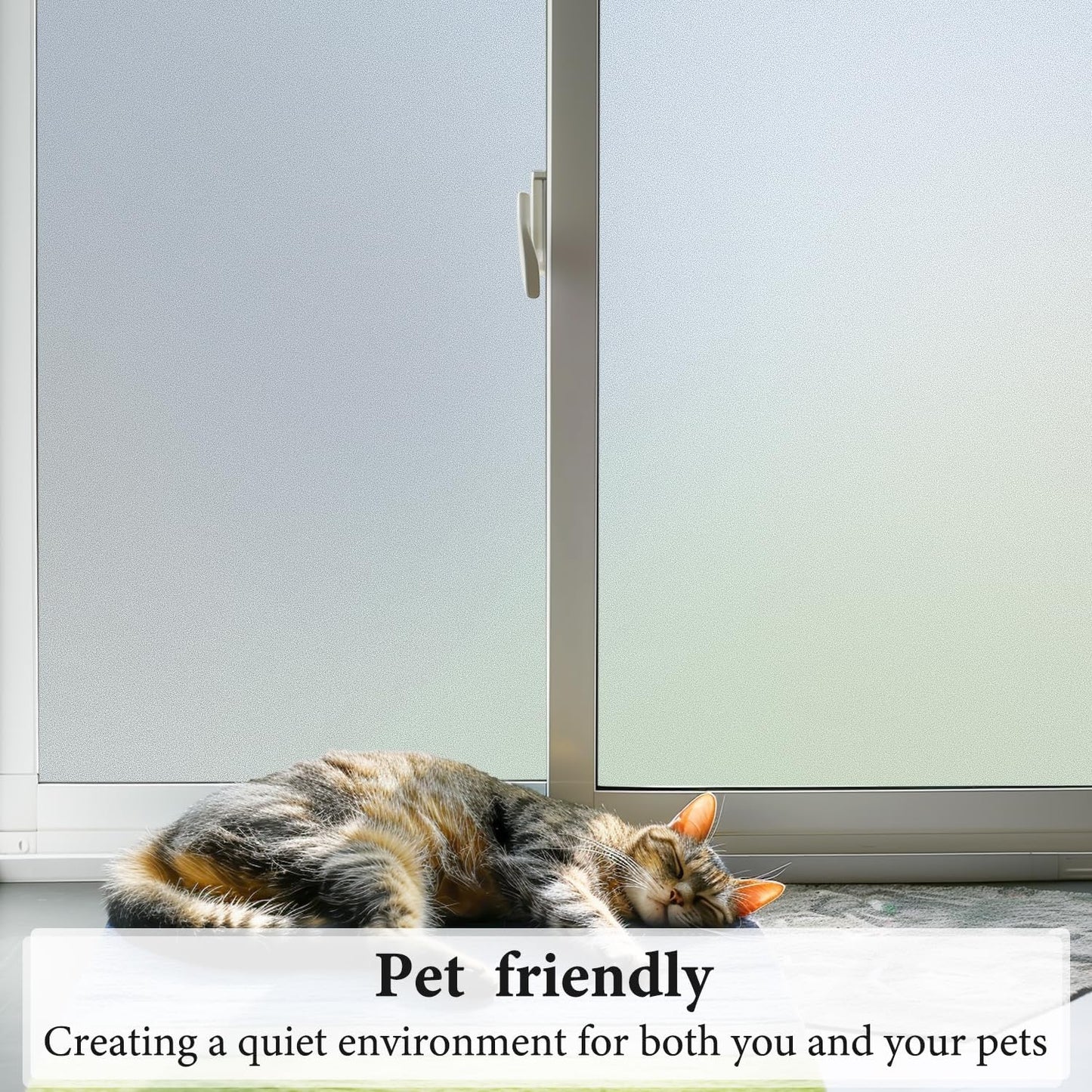 DUOFIRE Privacy Window Film Natural Frosted Glass Film Static Cling Glass Film No Glue Anti-UV Window Sticker Non Adhesive for Privacy Office Meeting Room Bathroom Living Room 47.2in. x 78.7in. S001