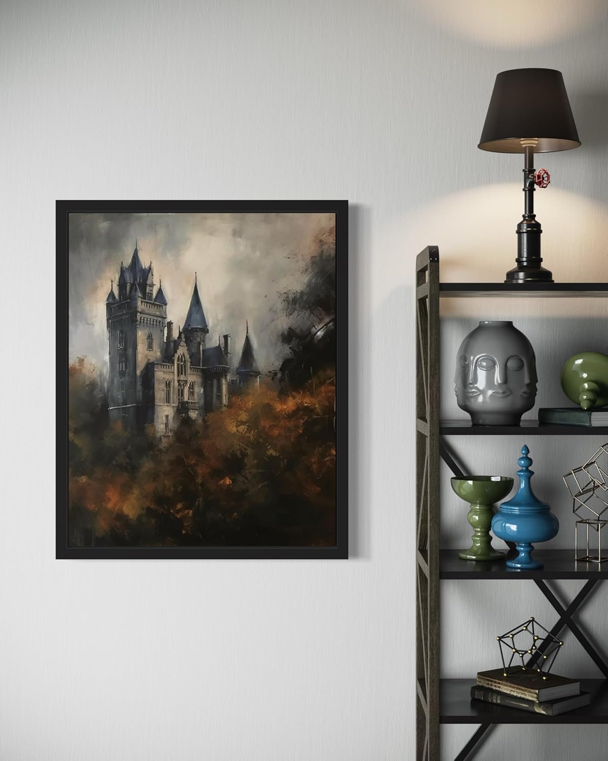 Old Castle Poster Art Print, Halloween Scary Vintage Wall Art Academia Spooky Painting Decoration for Horror Prints, Gothic Posters Bedroom Decor 89 (Old Castle, 11 x 14 inches, Unframed)