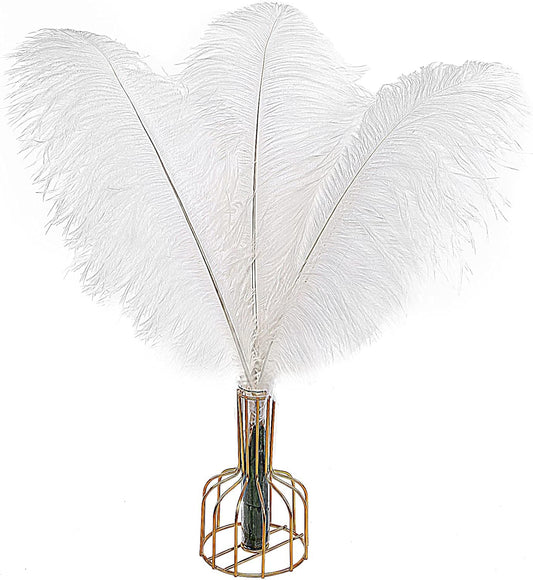 THARAHT 12pcs White Ostrich Feathers Natural Bulk 12-14Inch 30cm-35cm for Wedding Party Centerpieces Easter Gatsby and Home Decorate Ostrich Feathers