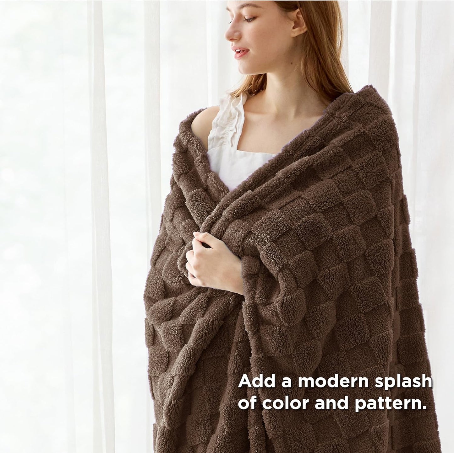 Bedsure GentleSoft Dark Brown Throw Blanket for Couch - Super Soft Cozy Blankets Gifts for Women Men Girls, Cute Small Fleece Throws for Bedroom Home Decor, 50x70 Inches