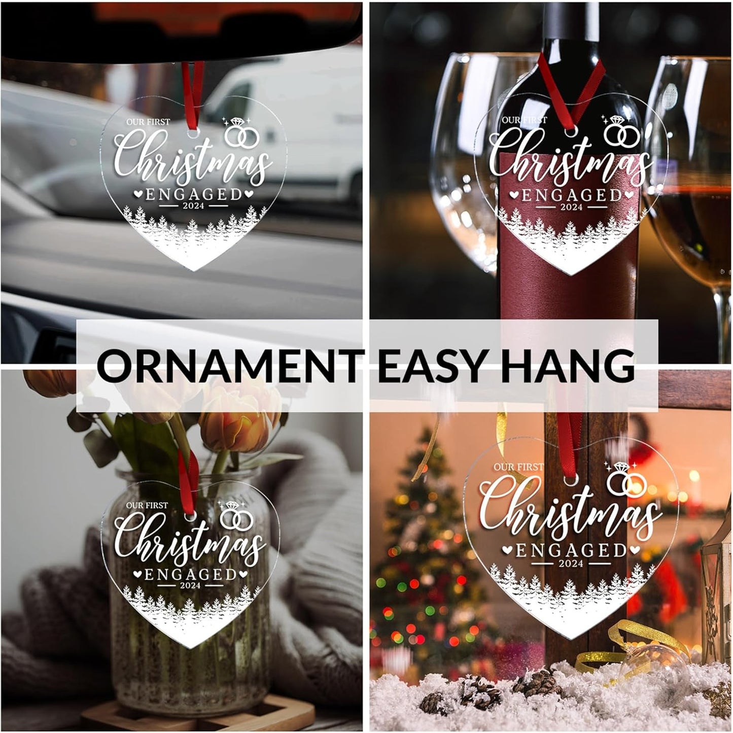 Our First Christmas in Our New Apartment 2025 Xmas Ceramic Ornament - Apartment Decor House Warming Gifts 1st Apartment Christmas Ornament (Engaged Ornament 3)