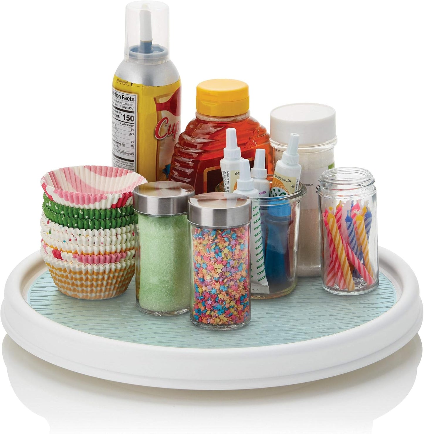 Copco Basics Non-Skid Pantry Cabinet Lazy Susan Turntable, 12-Inch, Blue