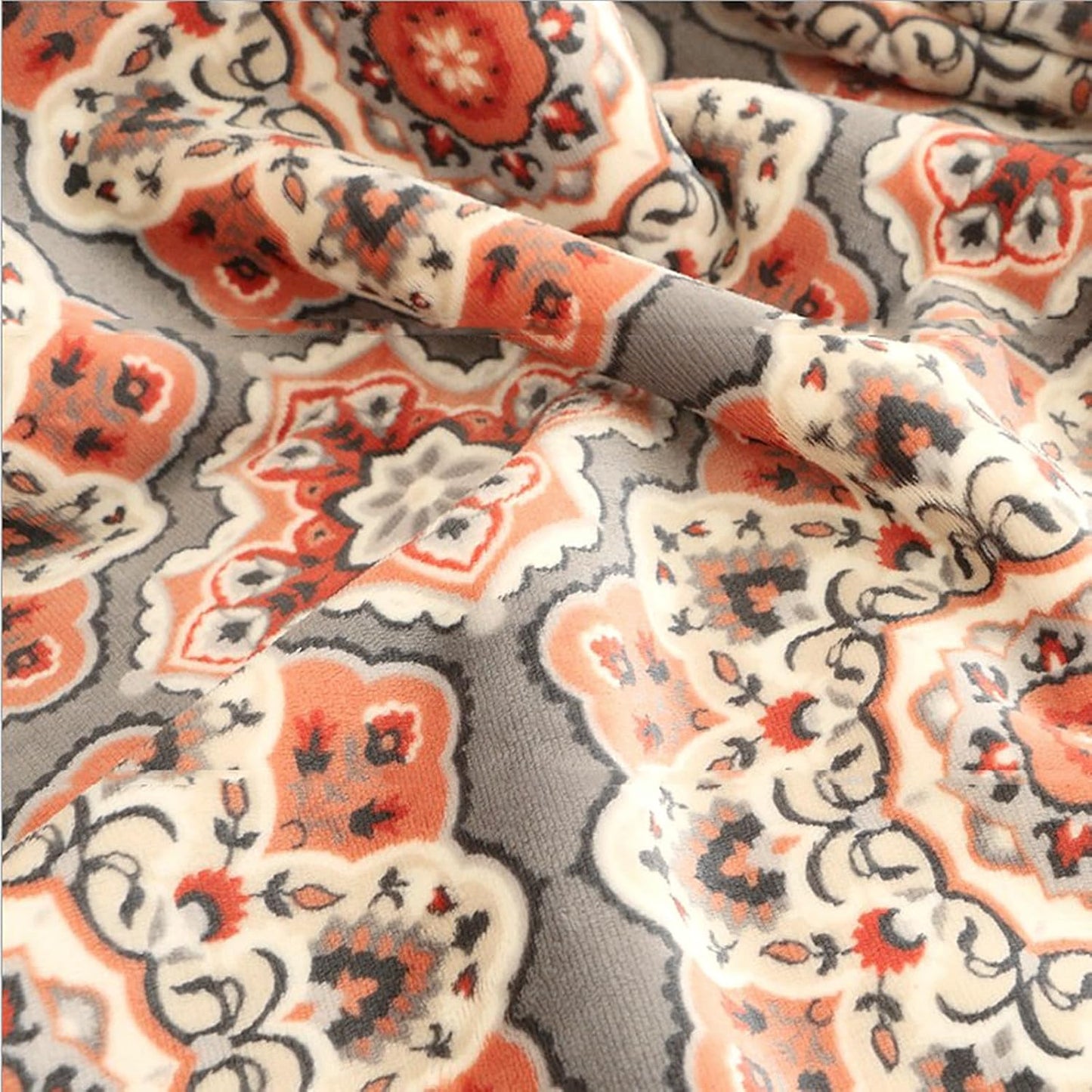 UKELER Floral Sherpa Bed Blanket King Size 90'' x 108'', Native American Cozy Warm Blanket for Bed/Couch/Sofa, Great Gift for Women's Day,Mother's Day,Father's Day,Thanksgiving,Christmas,Birthday