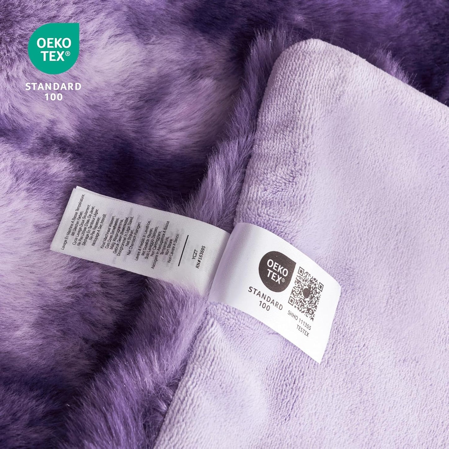 Cozy Bliss Faux Fur Throw Blanket for Couch, Fuzzy Soft Plush Thick Bubble Blanket for Sofa Bedroom Living Room, 50 * 60 Inches Tie-dye Purple
