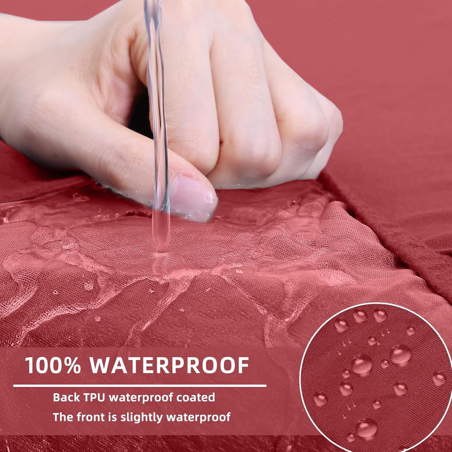 hyha Waterproof Couch Cushion Covers, Stretch Sofa Couch Seat Slipcover for Dog Washable, Non-Slip Waterproof Outdoor Cushion Covers for Patio Furniture Replacement (1 Piece for Large, Wine Red)