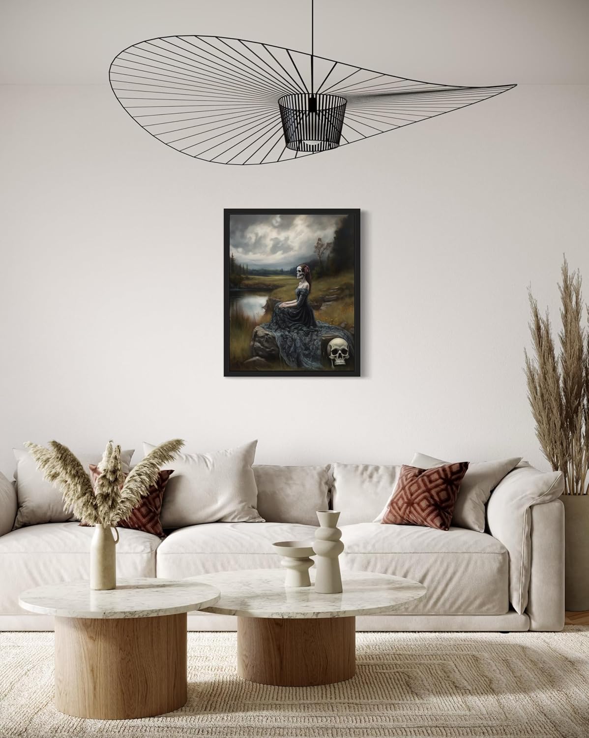 Widow Ghost Poster Art Print, Halloween Scary Vintage Wall Art Academia Spooky Painting Decoration for Horror Prints, Gothic Posters Bedroom Decor 89 (Widow Ghost, 16 x 20 inches, Unframed)