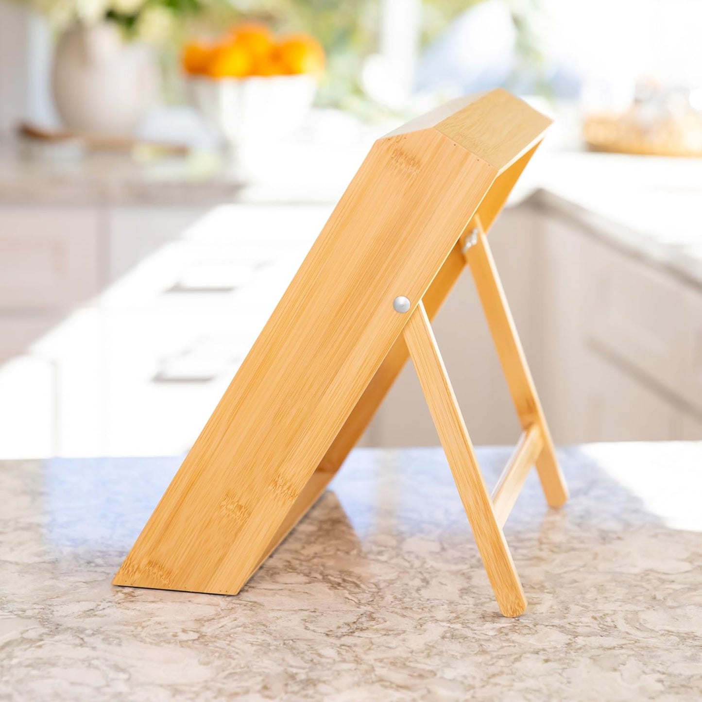 Extra Sturdy 3-Tier Bamboo Spice Rack – 12" W x 10" D x 13" H – Foldable Non-Slip Wooden Spice Organizer for Countertop, Cabinet & Drawer – Includes Labels, Funnel & Hooks – Spice Jars NOT Included