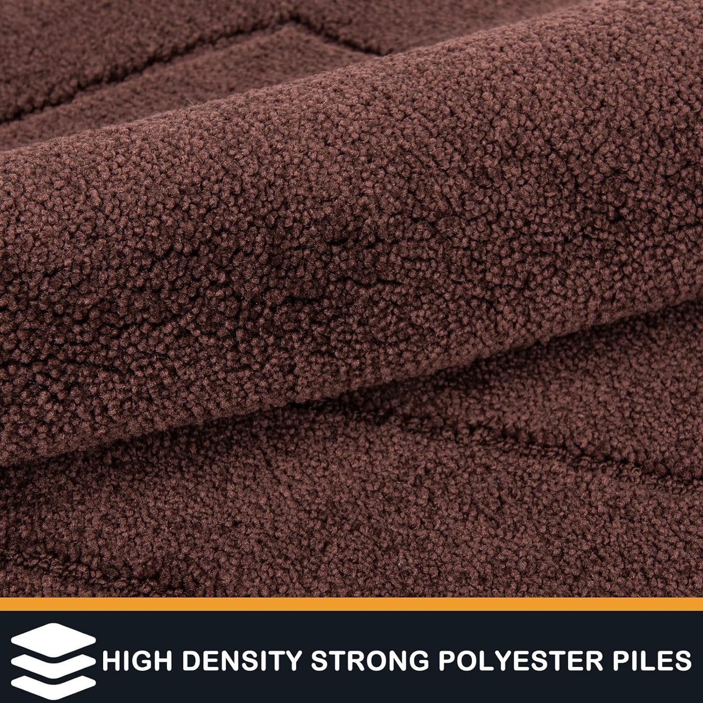 PURRUGS Dirt Trapping Door Mat 34" x 59", Non-Slip/Skid Machine Washable Entryway Area Rug, Dog Doormat, Super Absorbent Welcome Mat for Muddy Wet Shoes and Paws, Brown