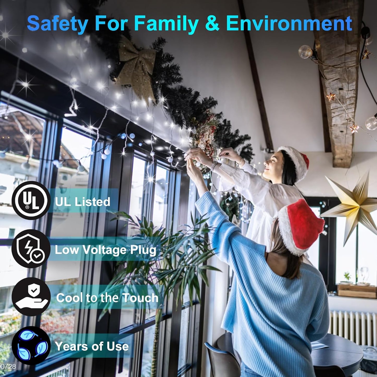 612 LED 60FT Christmas Lights with 136 Drops, 12 Modes Dimmable Cool White Outdoor Hanging Lights with Timer Memory, Waterproof Curtain Lights for Home Bedroom Indoor Tree Window Roof Fence Wedding