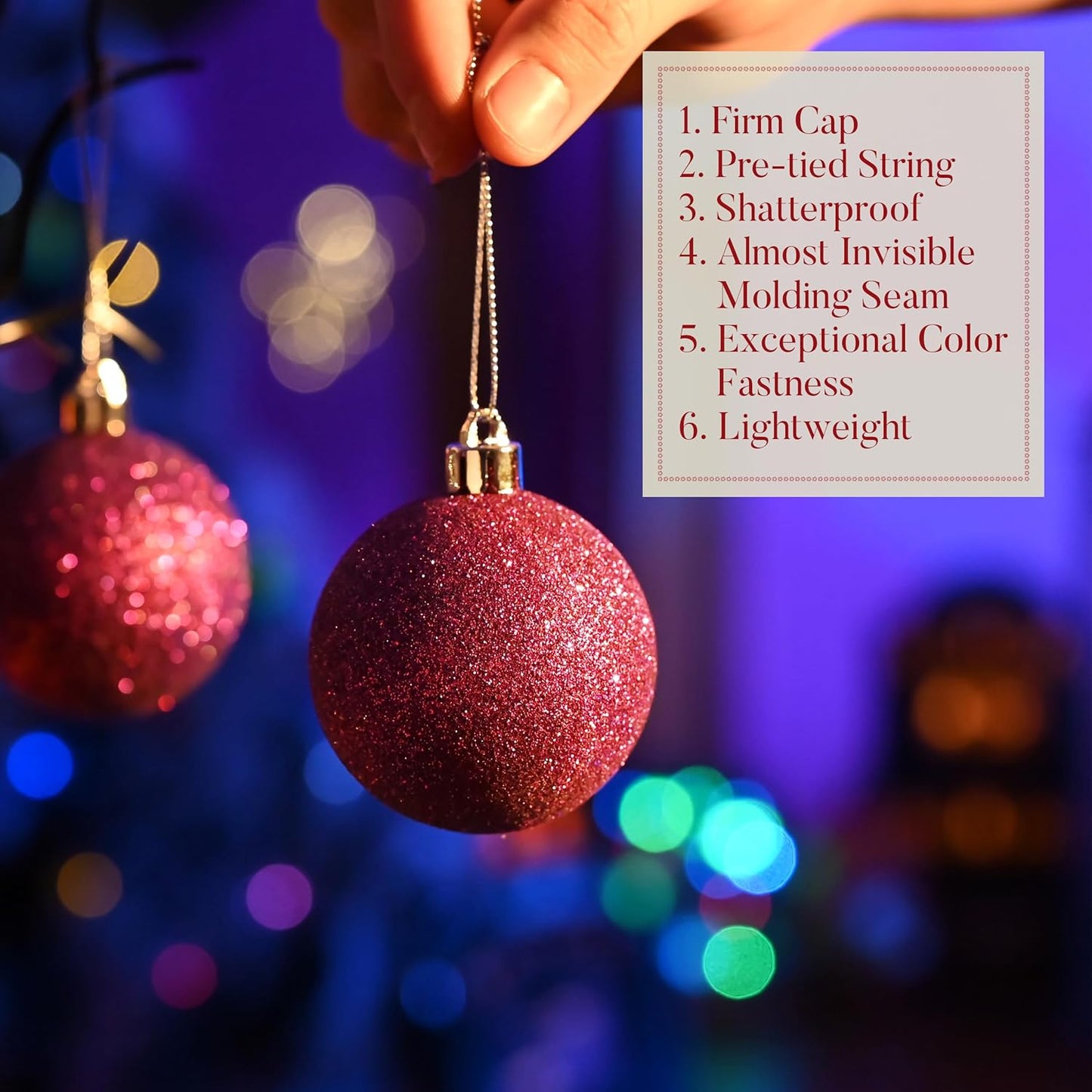 Valery Madelyn Christmas Tree Decorations Ornament Set for Fall Halloween, 50ct 2 Inches Orange Purple Black Shatterproof Christmas Ball Ornaments Hanging Xmas Holiday Party Decor