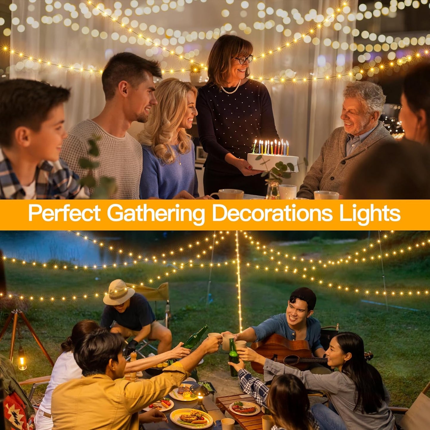 Ollny Christmas Lights 800 LED 262 FT Plug in, IP67 Waterproof Green Wire Outdoor Christmas Lights with Remote, 8 Modes and Timer Outdoor String Light for House Indoor Xmas Decorations (Warm White)