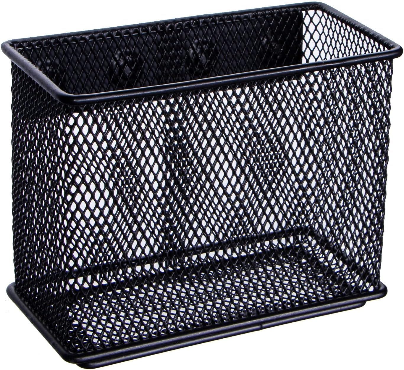 dedoot Minimalist Black Magnetic Pen Holder, 4.7x2.3x3.7inch Strong Mesh Magnetic Holder for Whiteboard Marker, Refrigerator, Locker