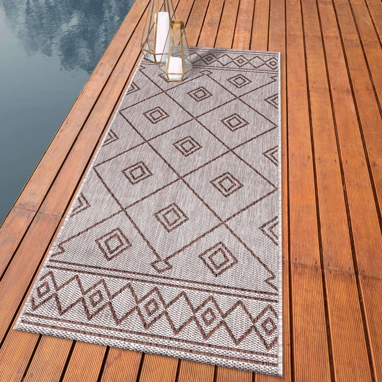 Keen Home Design Terrace Outdoor Runner Rug - 2x10 Washable Indoor/Outdoor Rug for Patio, Kitchen, Balcony, Beach, Garden, Deck and Porch, Size: 2'2"x9'11"