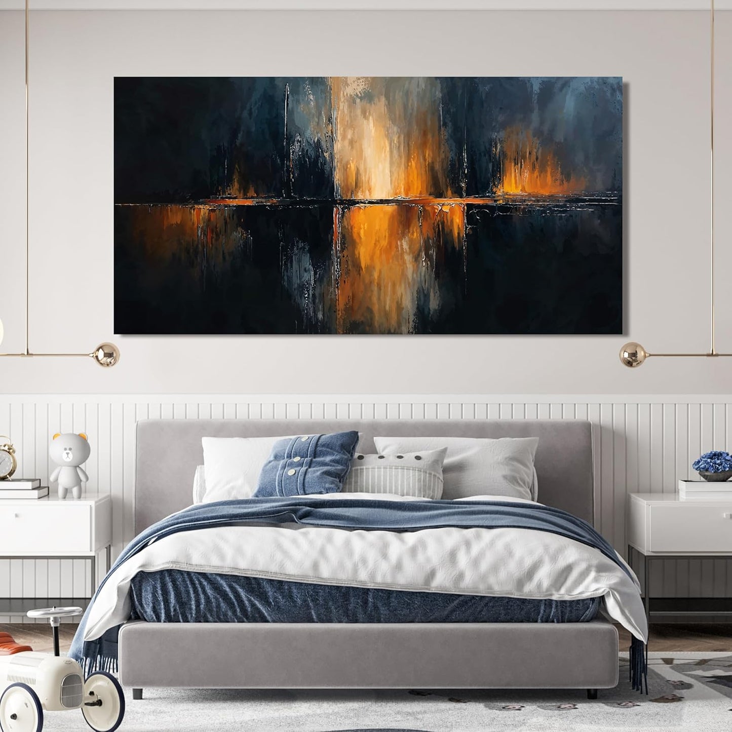 Canvas Wall Art Decor Large Black Wall Art Prints Modern Gold Wall Art Decorations Abstract Canvas Art Wall Decor Wall Art Pictures for living Room Large Artwork for Walls Home Office Decor 29"X58"