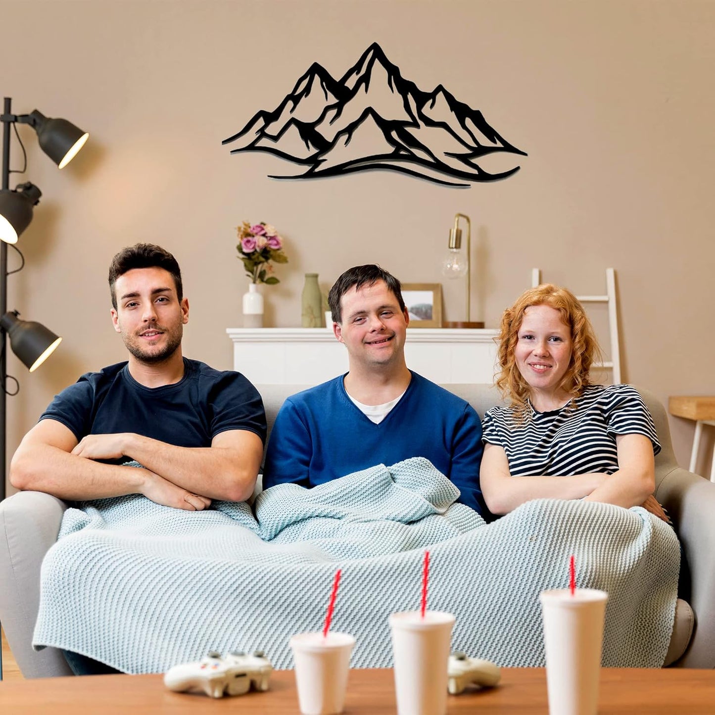 METALPLEX Mountain Range Metal Wall Art - Fade-Resistant and Rust-Free Indoor & Outdoor Aluminum Composite Wall Decor - Home Decor Wall Art For Living Room and Bedroom Decorations - Black (47" x 22")