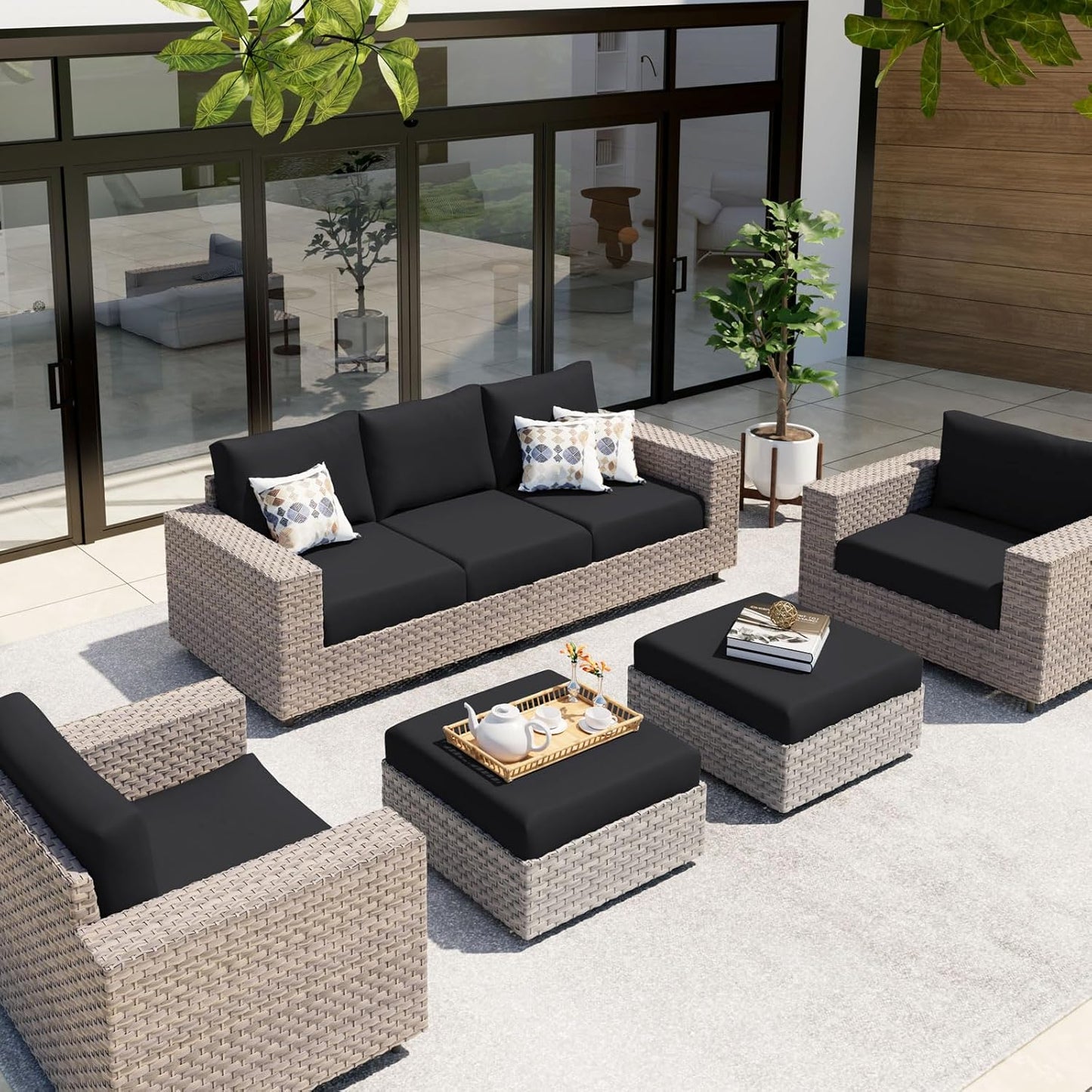 hyha Waterproof Couch Cushion Covers, Sectional Sofa Slipcovers Washable, L Shape Chaise Dog Couch Covers for Sectional Sofa, Universal Furniture Protector (1 Piece for Chaise XL, Black)