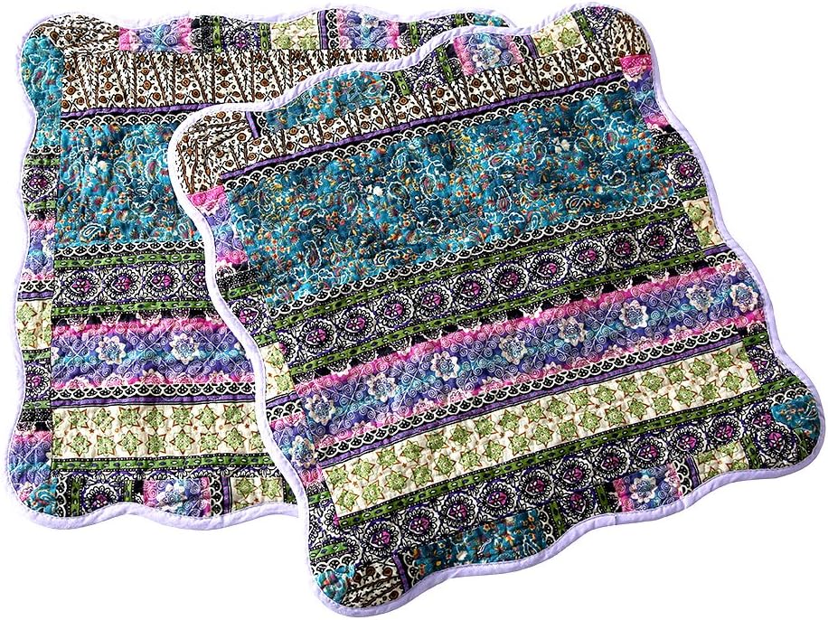 NEWLAKE Striped Jacquard Style Cotton Throw Pillow Covers (2 Pieces, 18X18 Inch)