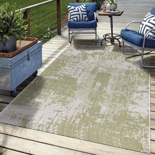 Keen Home Design Terrace Outdoor Area Rug - 5x8 Washable Indoor/Outdoor Rug for Patio, Kitchen, Balcony, Beach, Garden, Deck and Porch, Size: 5'3"x7'7"