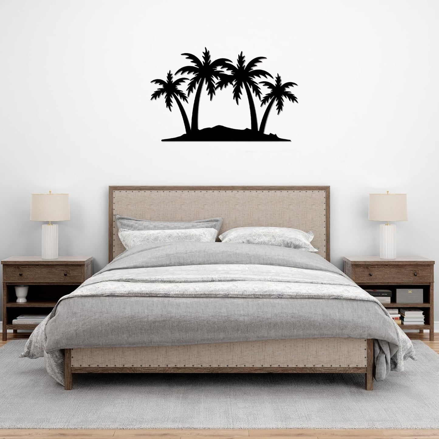 METALPLEX Palm Tree Metal Wall Art - Durable And Rust-free Indoor & Outdoor Aluminum Composite Wall Decor - Home Decor Wall Art For Living Room And Bedroom Decorations - Black (23"x14.7")
