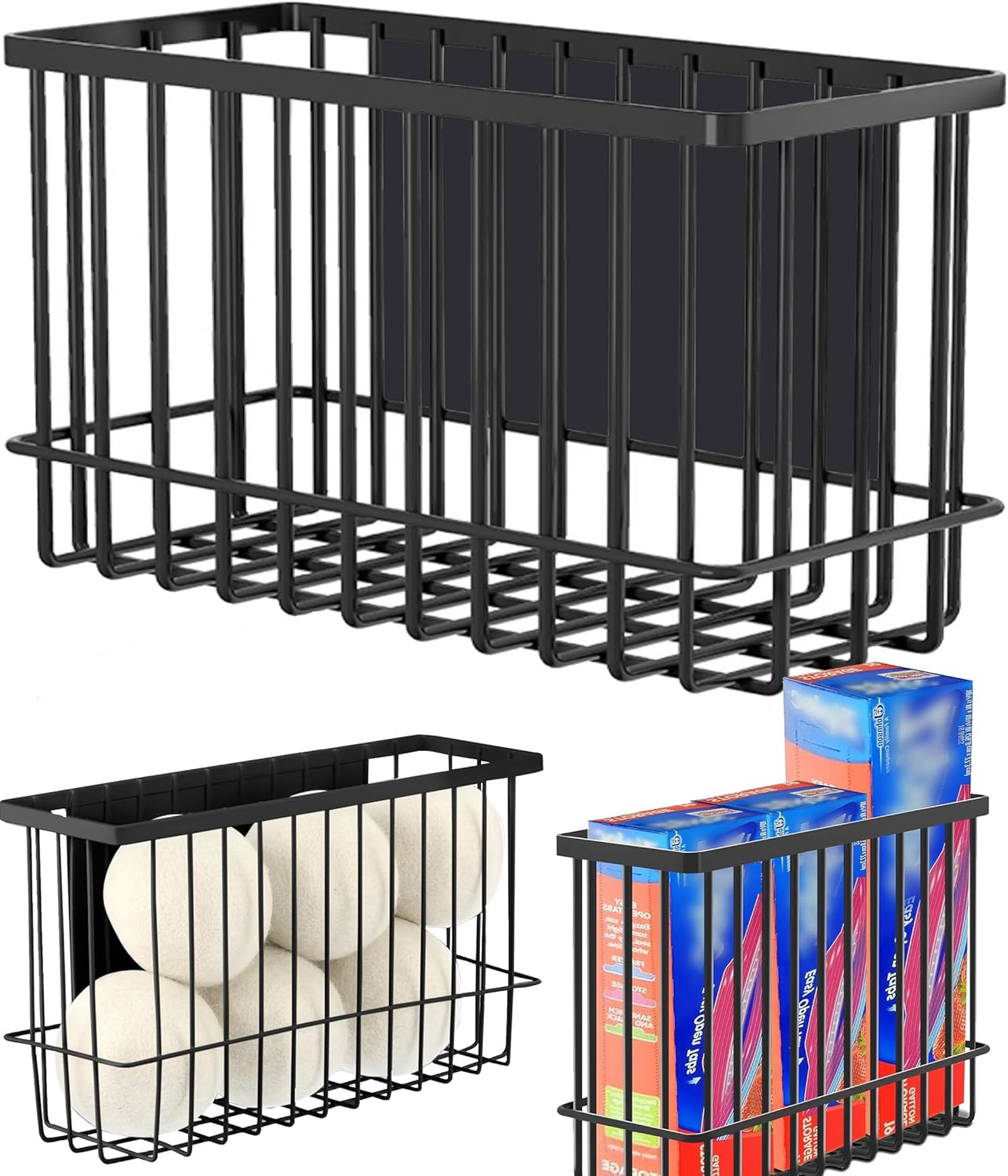 Magnetic Basket Fridge Lint Bin Dryer Ball Holder Laundry Room Organization Home Storage for Class Office School