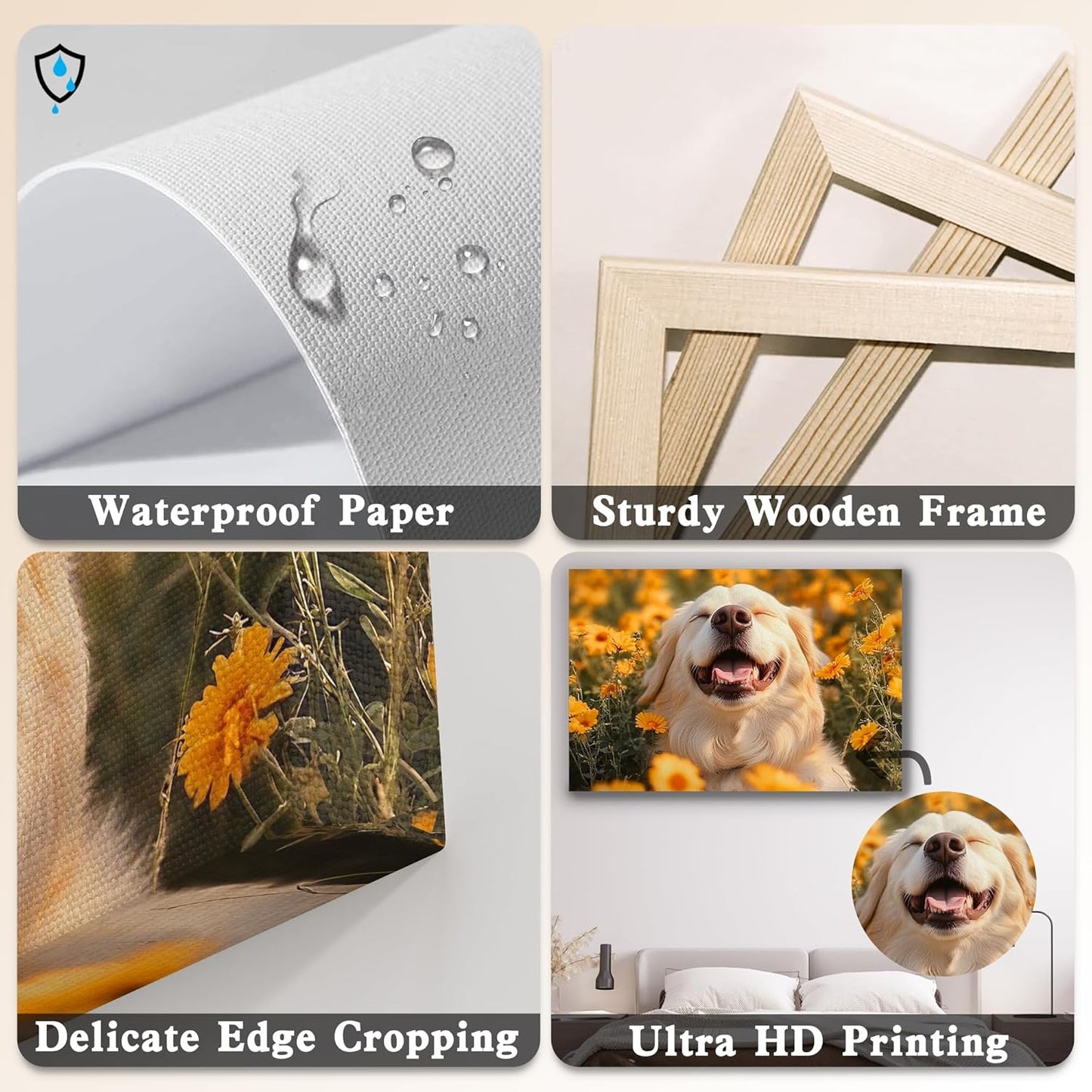 Ship Next Day - Custom Canvas Prints with Your Photos, Personalized Canvas with Pictures Print for Wall Art Bedroom, Customized Photo Gifts for Couple Men Women Mom Baby Dog Family - 14"W x 11"L