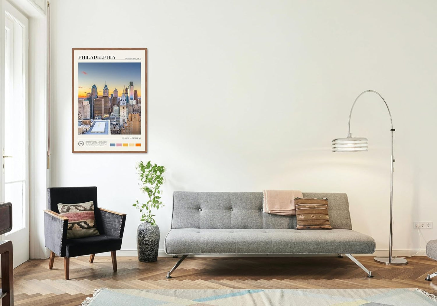 StudioUBILA Philadelphia Wall Art Poster, Decorative Cityscape Landscape Art Prints, Home Decor Wall Art Print for Bedroom Living Room Kitchen Decorations, Unframed