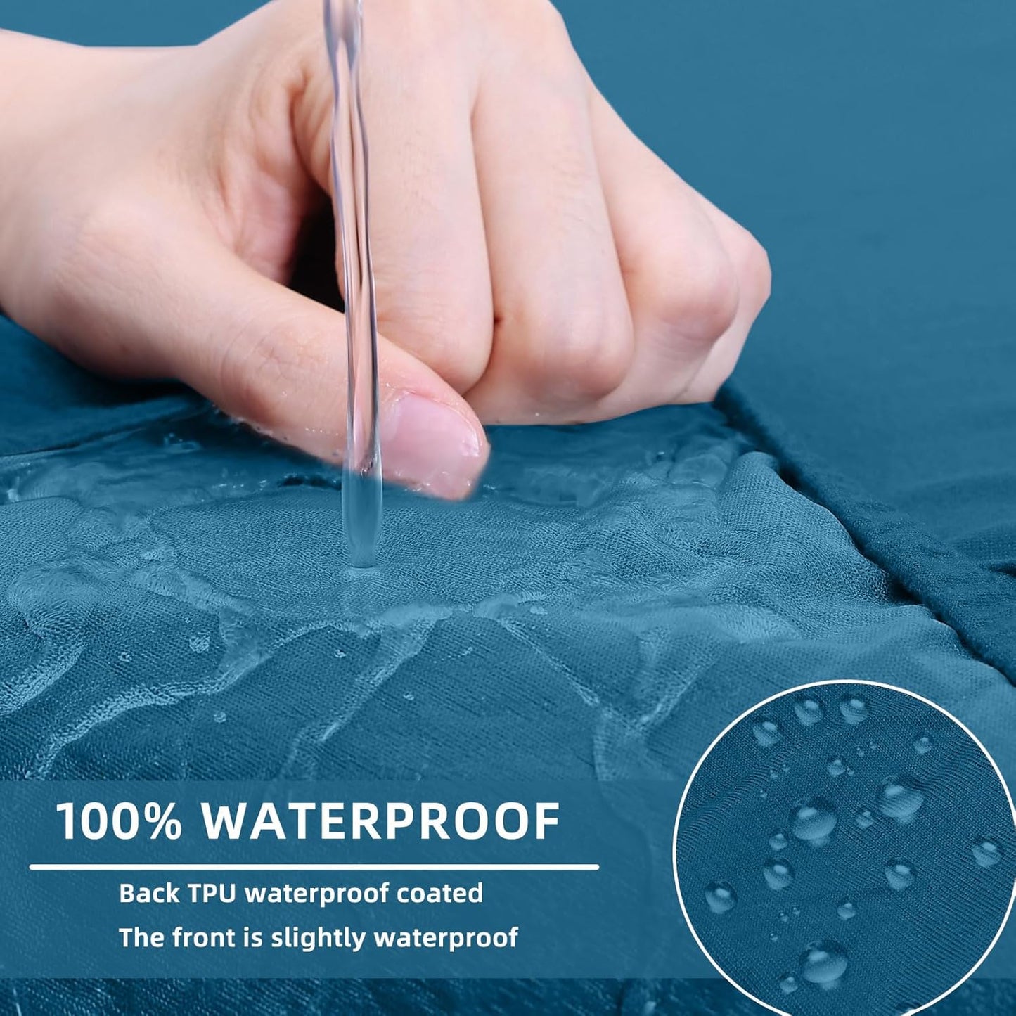 hyha Waterproof Couch Cushion Covers, Stretch Sofa Couch Seat Slipcover for Dog Washable, Non-Slip Waterproof Outdoor Cushion Covers for Patio Furniture Replacement (1 Piece for Medium, Deep Teal)